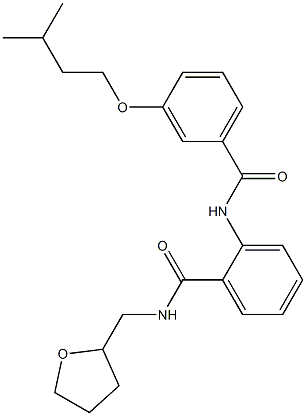 2-{[3-(isopentyloxy)benzoyl]amino}-N-(tetrahydro-2-furanylmethyl)benzamide Struktur