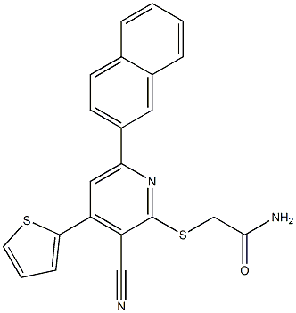 2-{[3-cyano-6-(2-naphthyl)-4-(2-thienyl)-2-pyridinyl]sulfanyl}acetamide Structure