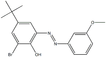 2-bromo-4-(tert-butyl)-6-[(E)-2-(3-methoxyphenyl)diazenyl]phenol,,结构式