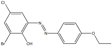2-bromo-4-chloro-6-[(E)-2-(4-ethoxyphenyl)diazenyl]phenol,,结构式
