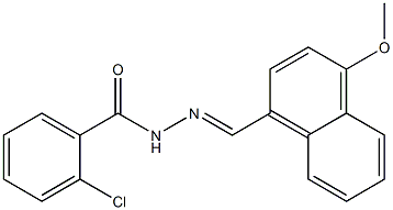 2-chloro-N'-[(E)-(4-methoxy-1-naphthyl)methylidene]benzohydrazide,,结构式