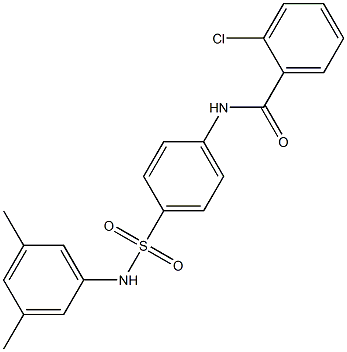 2-chloro-N-{4-[(3,5-dimethylanilino)sulfonyl]phenyl}benzamide,,结构式