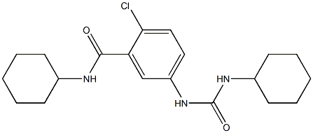 2-chloro-N-cyclohexyl-5-{[(cyclohexylamino)carbonyl]amino}benzamide,,结构式