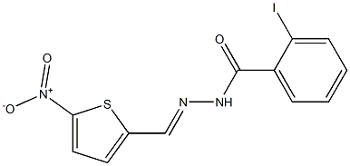 2-iodo-N'-[(E)-(5-nitro-2-thienyl)methylidene]benzohydrazide Struktur