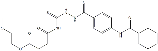 2-methoxyethyl 4-{[(2-{4-[(cyclohexylcarbonyl)amino]benzoyl}hydrazino)carbothioyl]amino}-4-oxobutanoate