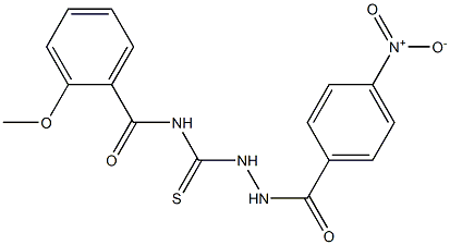 2-methoxy-N-{[2-(4-nitrobenzoyl)hydrazino]carbothioyl}benzamide Struktur