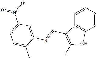 N-[(E)-(2-methyl-1H-indol-3-yl)methylidene]-N-(2-methyl-5-nitrophenyl)amine Structure
