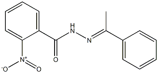 2-nitro-N'-[(E)-1-phenylethylidene]benzohydrazide 结构式