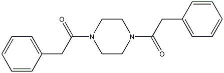 2-phenyl-1-[4-(2-phenylacetyl)-1-piperazinyl]-1-ethanone 化学構造式
