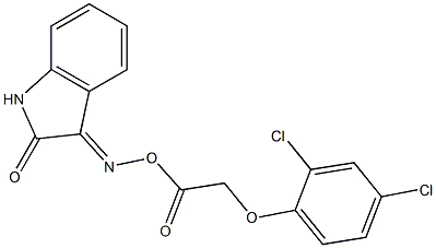3-({[2-(2,4-dichlorophenoxy)acetyl]oxy}imino)-1H-indol-2-one,,结构式