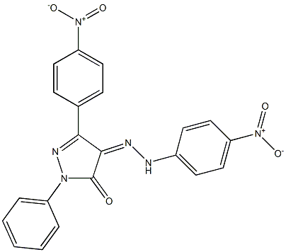 3-(4-nitrophenyl)-1-phenyl-1H-pyrazole-4,5-dione 4-[N-(4-nitrophenyl)hydrazone] 结构式