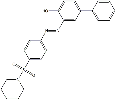  3-{(E)-2-[4-(1-piperidinylsulfonyl)phenyl]diazenyl}[1,1'-biphenyl]-4-ol