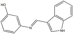 3-{[(E)-1H-indol-3-ylmethylidene]amino}phenol Struktur