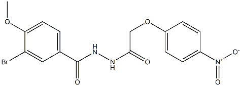 3-bromo-4-methoxy-N'-[2-(4-nitrophenoxy)acetyl]benzohydrazide,,结构式