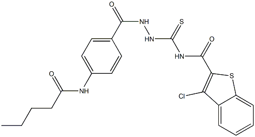  3-chloro-N-({2-[4-(pentanoylamino)benzoyl]hydrazino}carbothioyl)-1-benzothiophene-2-carboxamide