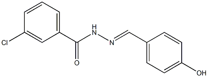 3-chloro-N'-[(E)-(4-hydroxyphenyl)methylidene]benzohydrazide 化学構造式