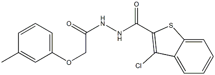 3-chloro-N'-[2-(3-methylphenoxy)acetyl]-1-benzothiophene-2-carbohydrazide Structure