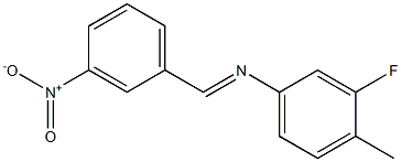 N-(3-fluoro-4-methylphenyl)-N-[(E)-(3-nitrophenyl)methylidene]amine,,结构式