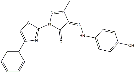 3-methyl-1-(4-phenyl-1,3-thiazol-2-yl)-1H-pyrazole-4,5-dione 4-[N-(4-hydroxyphenyl)hydrazone]