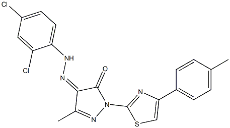 3-methyl-1-[4-(4-methylphenyl)-1,3-thiazol-2-yl]-1H-pyrazole-4,5-dione 4-[N-(2,4-dichlorophenyl)hydrazone]|