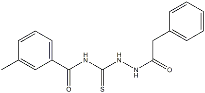 3-methyl-N-{[2-(2-phenylacetyl)hydrazino]carbothioyl}benzamide,,结构式