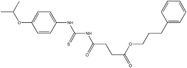 3-phenylpropyl 4-{[(4-isopropoxyanilino)carbothioyl]amino}-4-oxobutanoate Structure