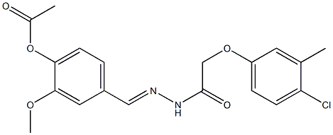 4-({(E)-2-[2-(4-chloro-3-methylphenoxy)acetyl]hydrazono}methyl)-2-methoxyphenyl acetate Structure