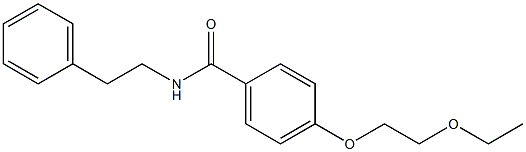 4-(2-ethoxyethoxy)-N-phenethylbenzamide 化学構造式