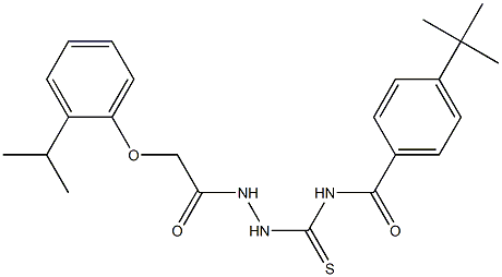 4-(tert-butyl)-N-({2-[2-(2-isopropylphenoxy)acetyl]hydrazino}carbothioyl)benzamide 化学構造式