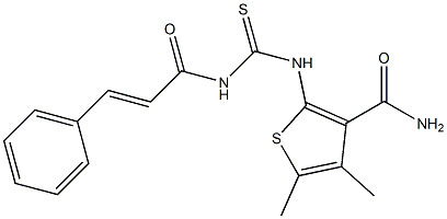  4,5-dimethyl-2-[({[(E)-3-phenyl-2-propenoyl]amino}carbothioyl)amino]-3-thiophenecarboxamide