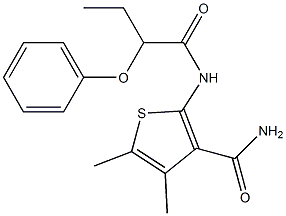 4,5-dimethyl-2-[(2-phenoxybutanoyl)amino]-3-thiophenecarboxamide|