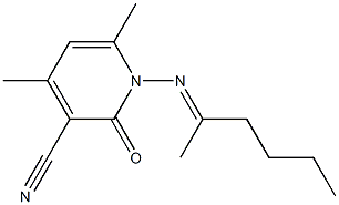 4,6-dimethyl-1-{[(E)-1-methylpentylidene]amino}-2-oxo-1,2-dihydro-3-pyridinecarbonitrile