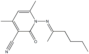  4,6-dimethyl-1-{[(E)-1-methylpentylidene]amino}-2-oxo-1,2-dihydro-3-pyridinecarbonitrile