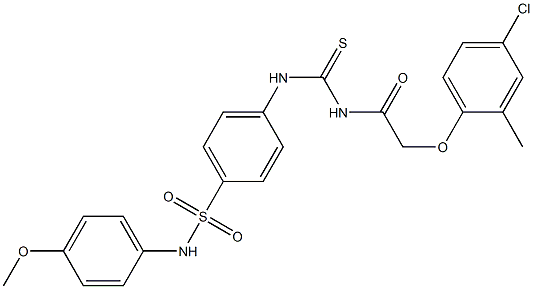 4-[({[2-(4-chloro-2-methylphenoxy)acetyl]amino}carbothioyl)amino]-N-(4-methoxyphenyl)benzenesulfonamide 结构式