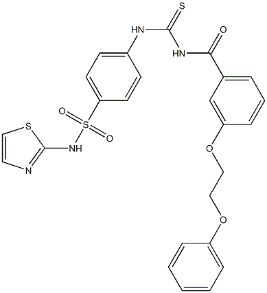 4-[({[3-(2-phenoxyethoxy)benzoyl]amino}carbothioyl)amino]-N-(1,3-thiazol-2-yl)benzenesulfonamide Structure