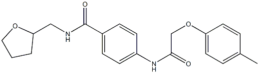 4-{[2-(4-methylphenoxy)acetyl]amino}-N-(tetrahydro-2-furanylmethyl)benzamide Struktur