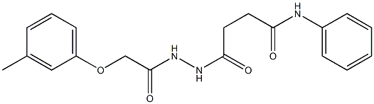 4-{2-[2-(3-methylphenoxy)acetyl]hydrazino}-4-oxo-N-phenylbutanamide Struktur