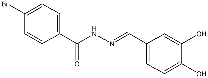 4-bromo-N'-[(E)-(3,4-dihydroxyphenyl)methylidene]benzohydrazide,,结构式