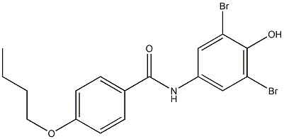 4-butoxy-N-(3,5-dibromo-4-hydroxyphenyl)benzamide Structure