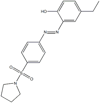 4-ethyl-2-{(E)-2-[4-(1-pyrrolidinylsulfonyl)phenyl]diazenyl}phenol,,结构式