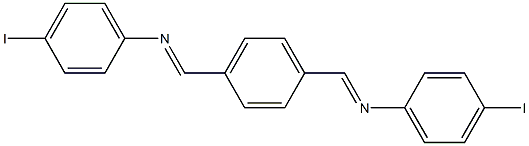 N-(4-iodophenyl)-N-[(E)-(4-{[(4-iodophenyl)imino]methyl}phenyl)methylidene]amine 化学構造式