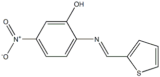 5-nitro-2-{[(E)-2-thienylmethylidene]amino}phenol Structure