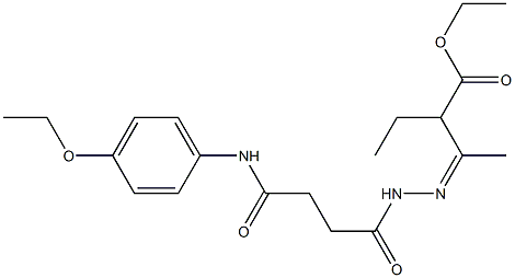 ethyl 3-{(Z)-2-[4-(4-ethoxyanilino)-4-oxobutanoyl]hydrazono}-2-ethylbutanoate Struktur