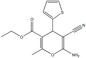 ethyl 6-amino-5-cyano-2-methyl-4-(2-thienyl)-4H-pyran-3-carboxylate Structure