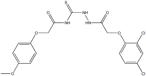 N-({2-[2-(2,4-dichlorophenoxy)acetyl]hydrazino}carbothioyl)-2-(4-methoxyphenoxy)acetamide Structure