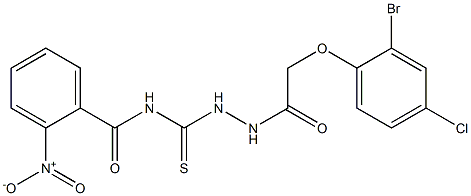 N-({2-[2-(2-bromo-4-chlorophenoxy)acetyl]hydrazino}carbothioyl)-2-nitrobenzamide|