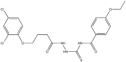 N-({2-[4-(2,4-dichlorophenoxy)butanoyl]hydrazino}carbothioyl)-4-ethoxybenzamide Structure