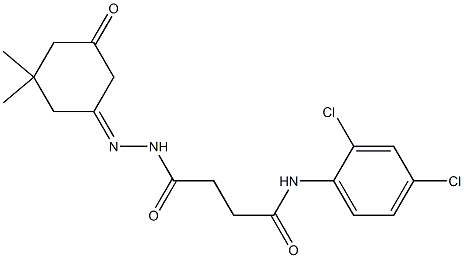 N-(2,4-dichlorophenyl)-4-[2-(3,3-dimethyl-5-oxocyclohexylidene)hydrazino]-4-oxobutanamide Structure