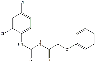 N-(2,4-dichlorophenyl)-N'-[2-(3-methylphenoxy)acetyl]thiourea Struktur