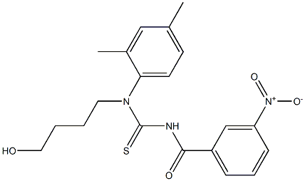 N-(2,4-dimethylphenyl)-N-(4-hydroxybutyl)-N'-(3-nitrobenzoyl)thiourea Structure